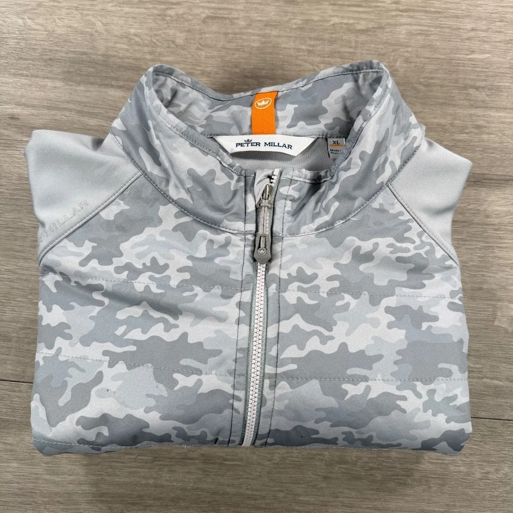 Peter Millar Camo Hyperlight Merge Hybrid Jacket Gray Full Zip Men's XL READ